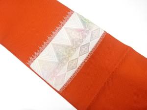 アンティーク　横段に唐花模様織り出し名古屋帯（着用可）